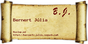 Bernert Júlia névjegykártya