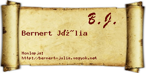 Bernert Júlia névjegykártya